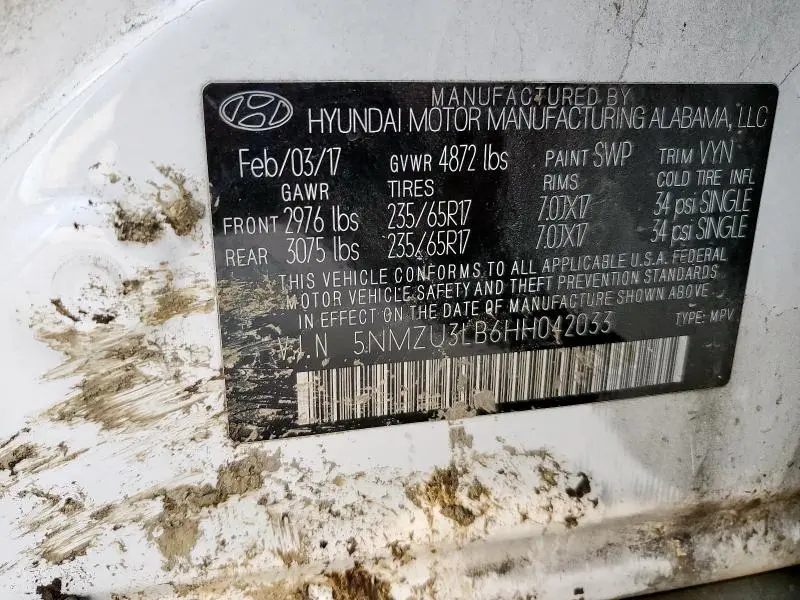 2017 HYUNDAI SANTA FE SPORT   