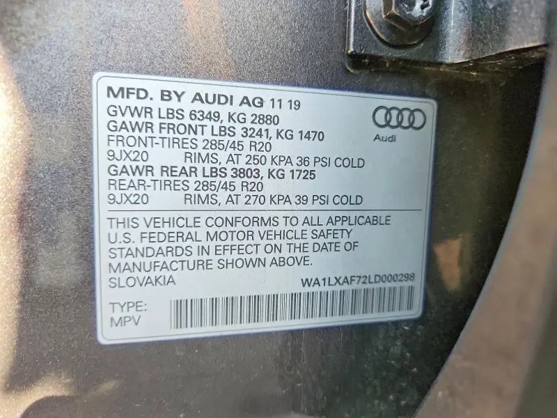 2020 AUDI Q7 PREMIUM PLUS  