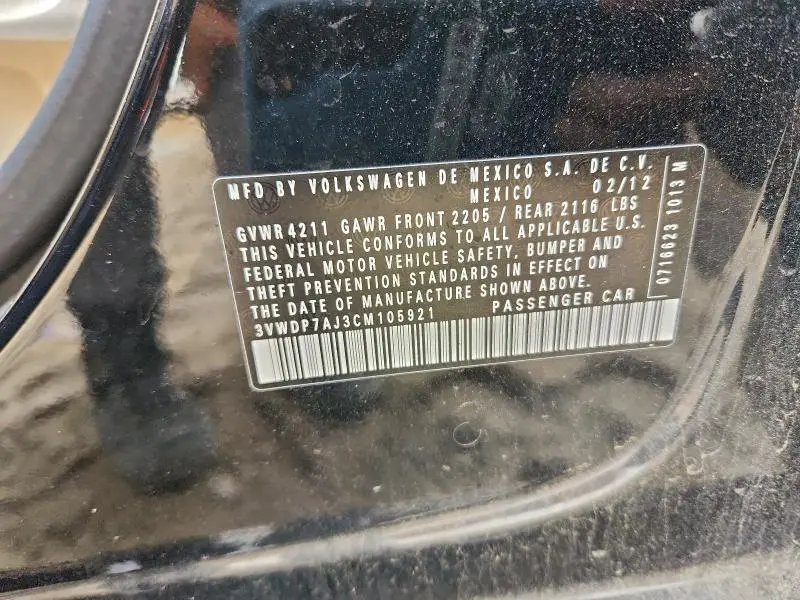 2012 VOLKSWAGEN JETTA SE  