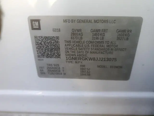 2018 CHEVROLET TRAVERSE LT  