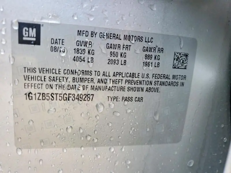 2016 CHEVROLET MALIBU LS  