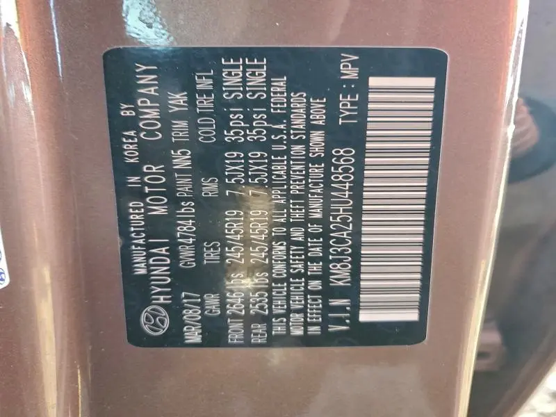 2017 HYUNDAI TUCSON LIMITED  