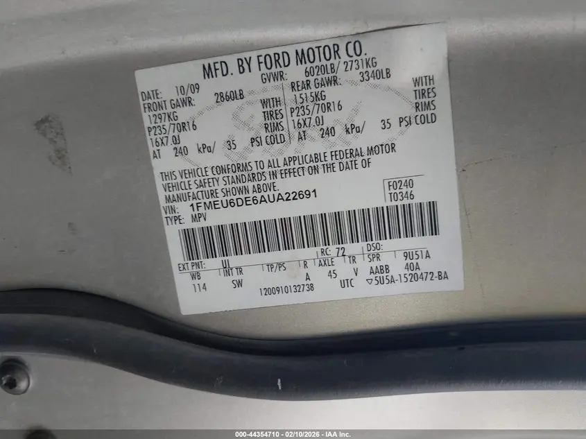 2010 FORD EXPLORER XLT