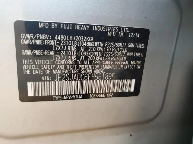 2015 SUBARU FORESTER 2.5I PREMIUM  
