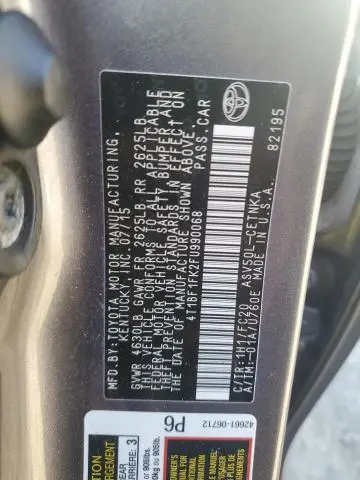 2015 TOYOTA CAMRY LE  