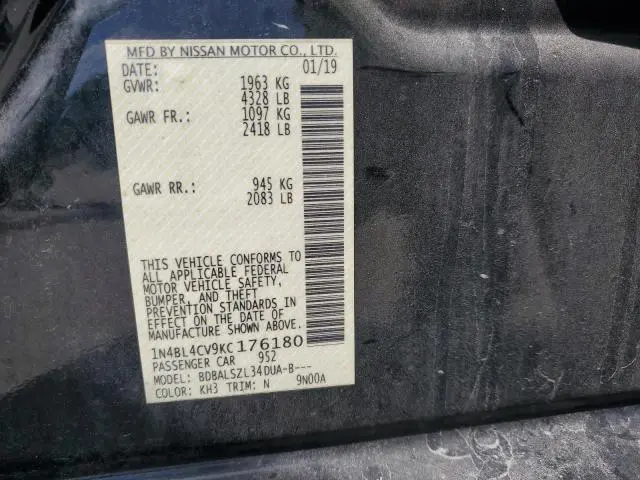 2019 NISSAN ALTIMA SR  
