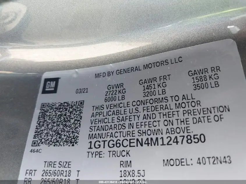 2021 GMC CANYON 4WD  SHORT BOX ELEVATION