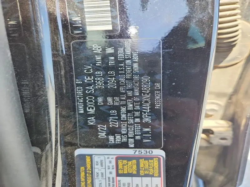 2022 KIA FORTE   