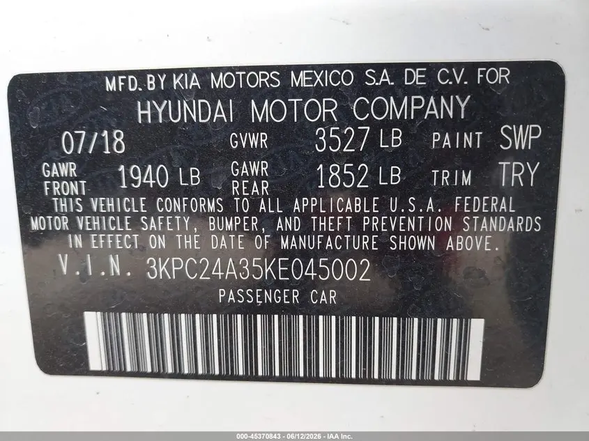 2019 HYUNDAI ACCENT SE