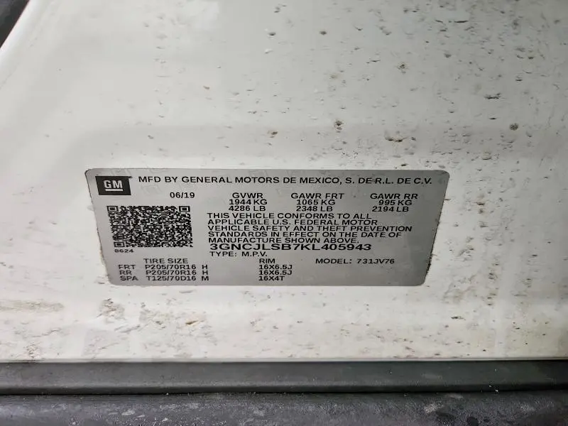 2019 CHEVROLET TRAX 1LT  