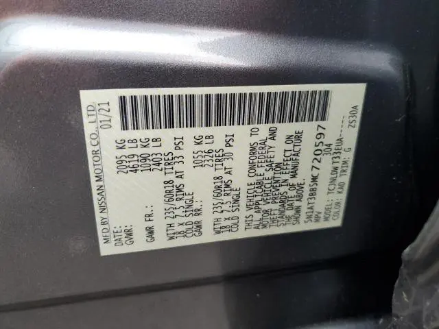 2021 NISSAN ROGUE SV  