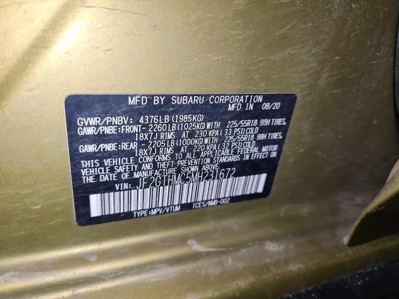 2021 SUBARU CROSSTREK LIMITED  