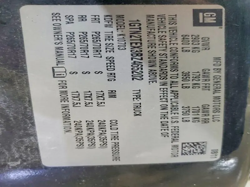 2011 GMC SIERRA K1500  