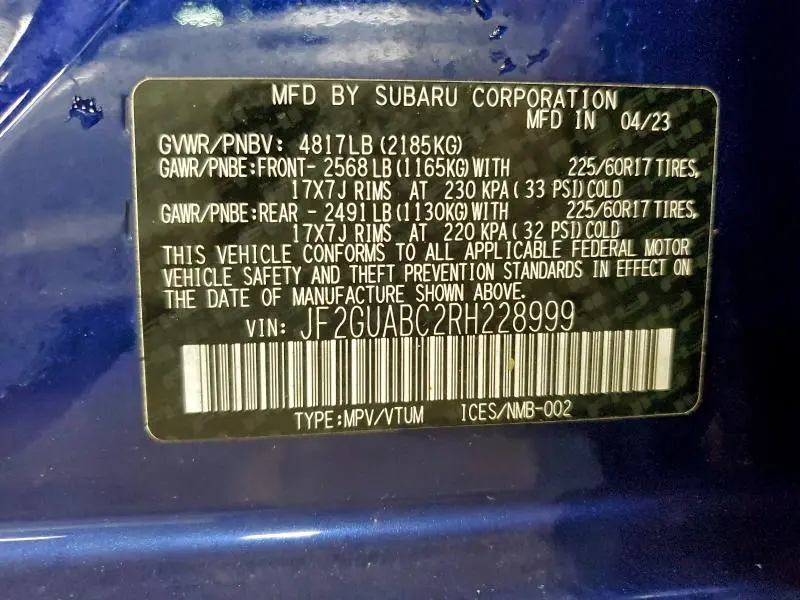 2024 SUBARU CROSSTREK   