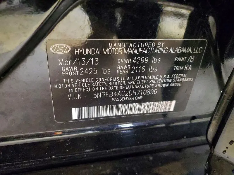 2013 HYUNDAI SONATA GLS  