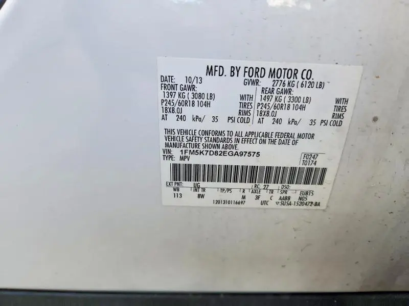2014 FORD EXPLORER XLT  