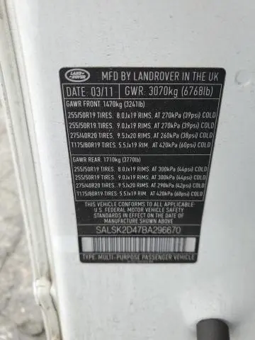 2011 LAND ROVER RANGE ROVER SPORT LUX  