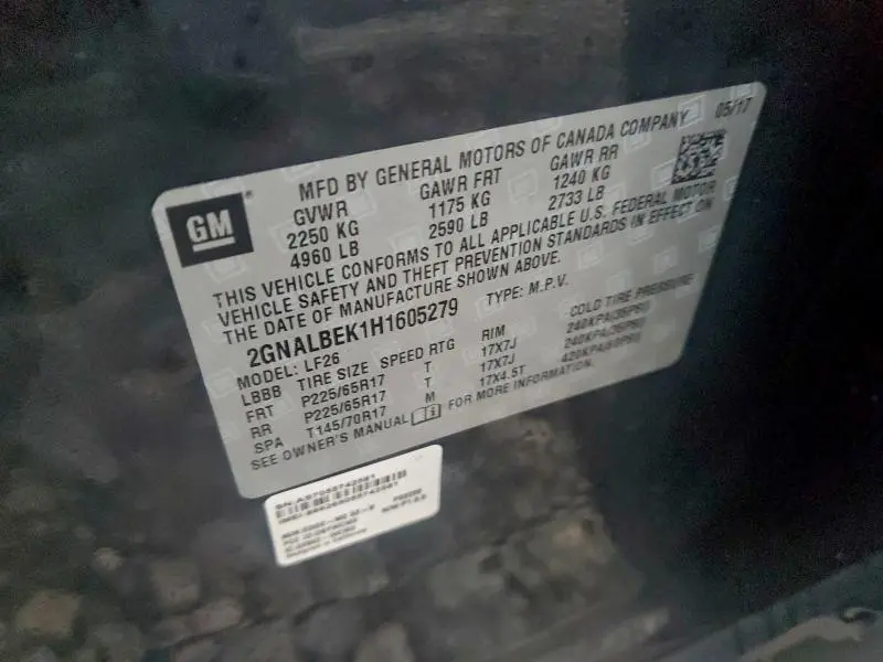 2017 CHEVROLET EQUINOX LS  