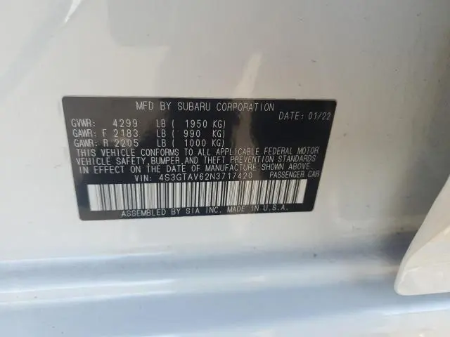 2022 SUBARU IMPREZA PREMIUM  