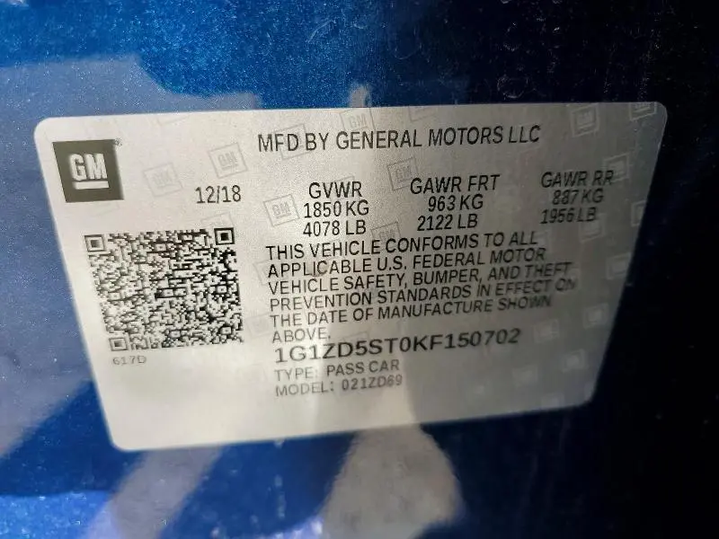 2019 CHEVROLET MALIBU LT  