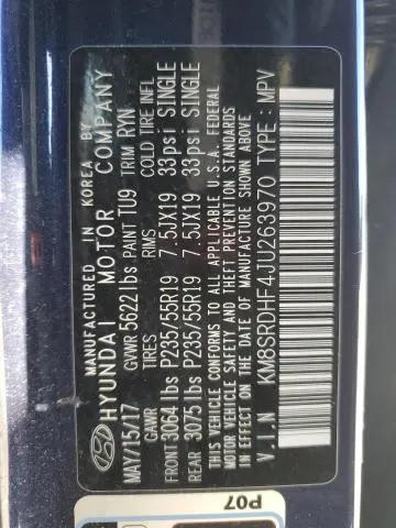 2018 HYUNDAI SANTA FE SE ULTIMATE  