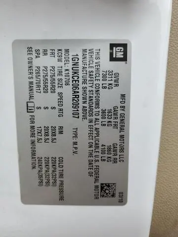 2010 CHEVROLET TAHOE K1500 LTZ  