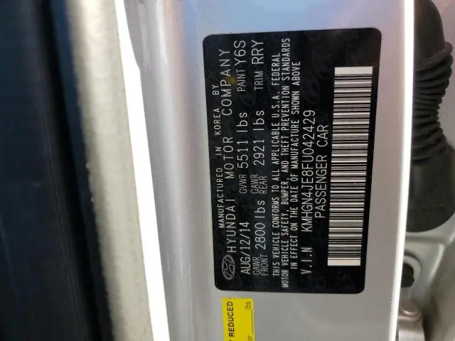 2015 HYUNDAI GENESIS 3.8L  