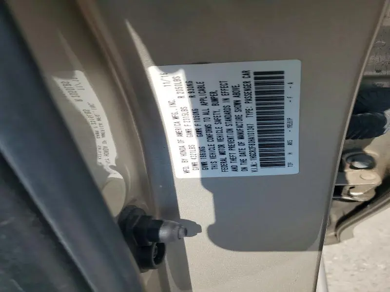 2017 HONDA ACCORD EXL  