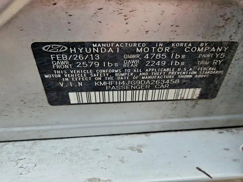 2013 HYUNDAI AZERA BASE  