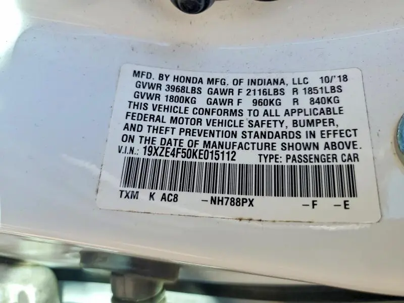 2019 HONDA INSIGHT EX  