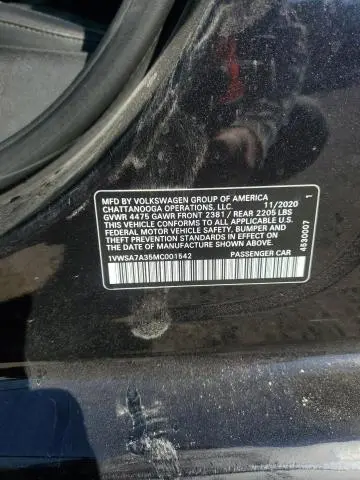 2021 VOLKSWAGEN PASSAT SE  