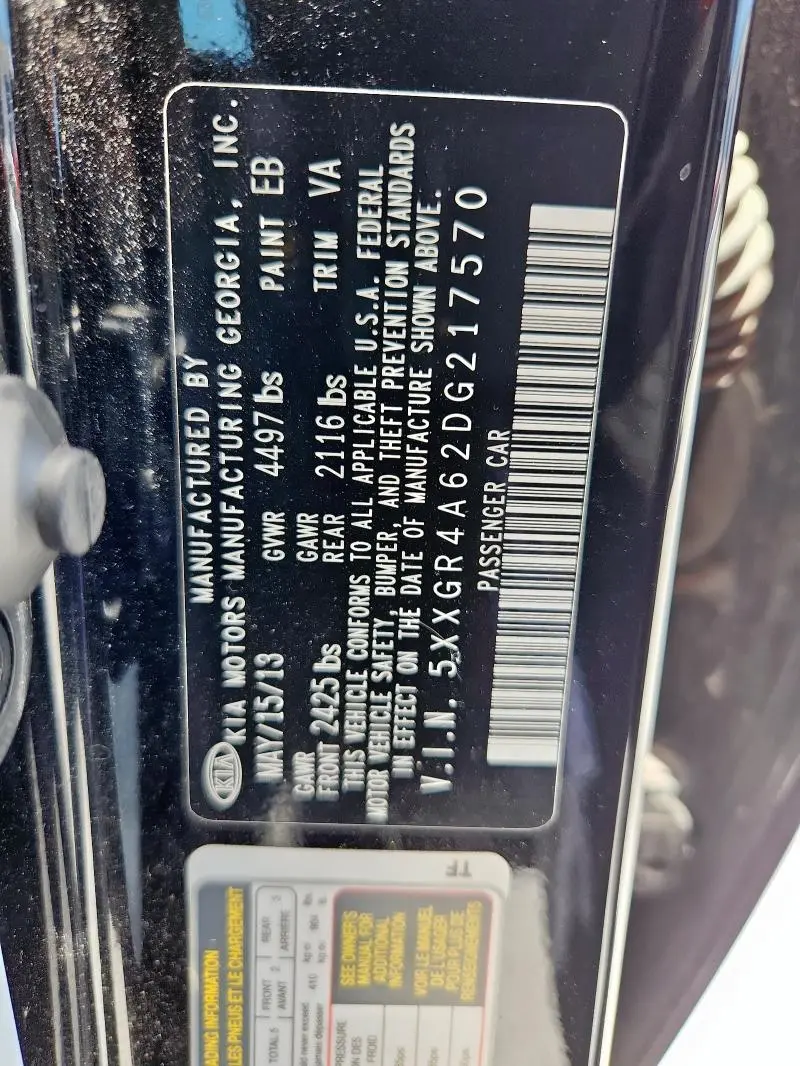 2013 KIA OPTIMA SX  