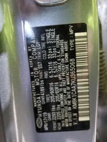 2019 HYUNDAI KONA SE  