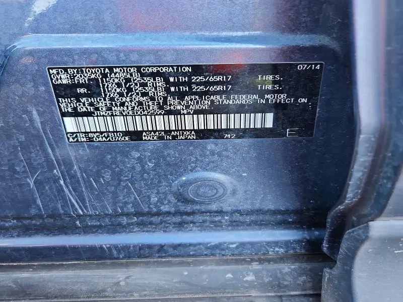 2014 TOYOTA RAV4 LE  