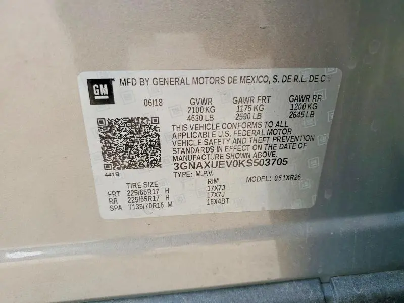 2019 CHEVROLET EQUINOX LT  