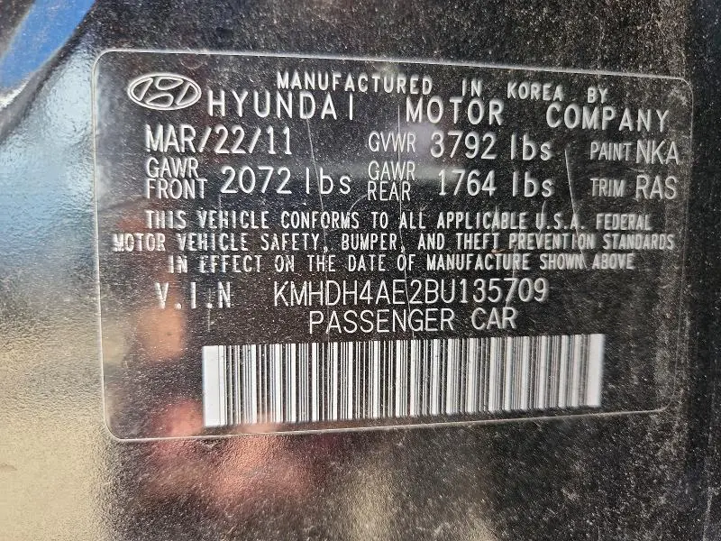 2011 HYUNDAI ELANTRA GLS  