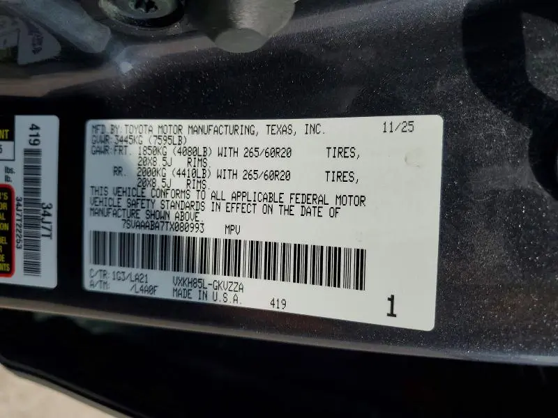 2026 TOYOTA SEQUOIA PLATINUM  