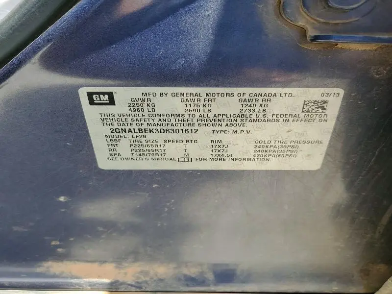 2013 CHEVROLET EQUINOX LS  