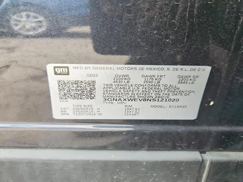 2022 CHEVROLET EQUINOX RS  