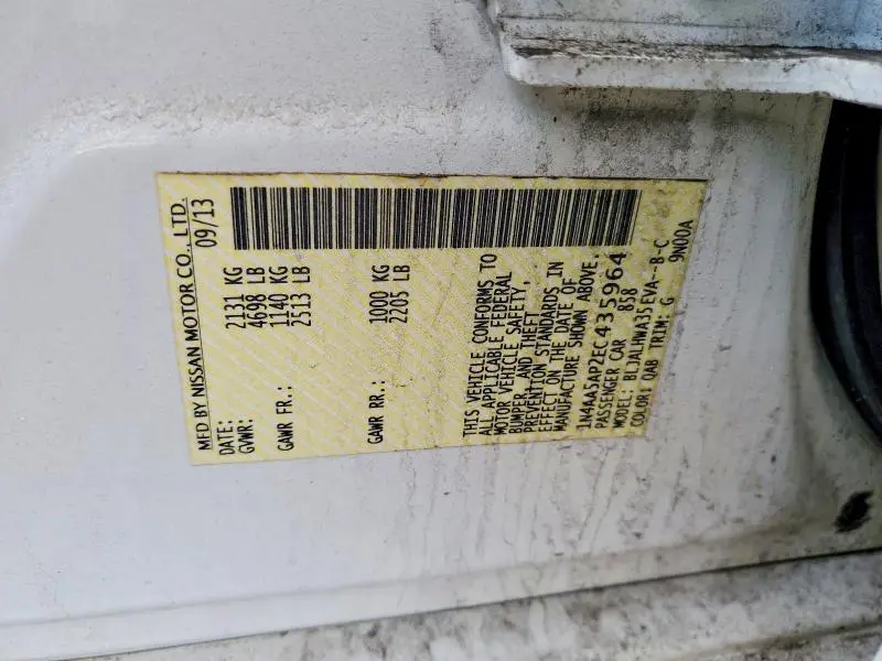 2014 NISSAN MAXIMA S  