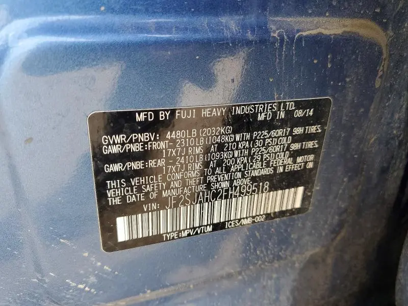 2015 SUBARU FORESTER 2.5I LIMITED  