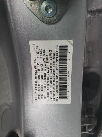 2015 HONDA ACCORD EXL