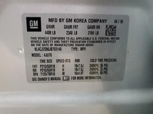 2018 BUICK ENCORE SPORT TOURING  