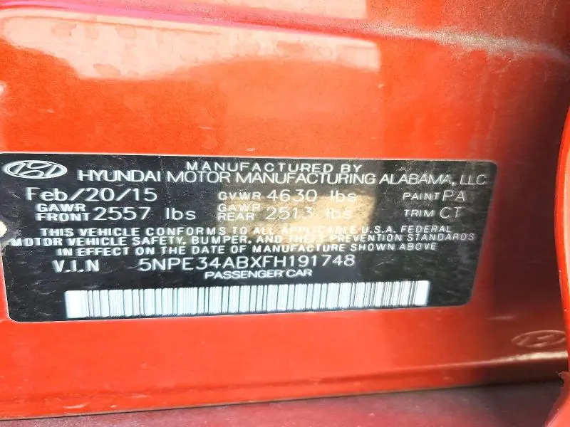 2015 HYUNDAI SONATA LIMITED 2.0T  