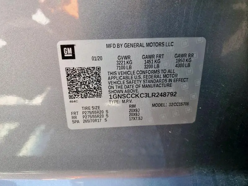 2020 CHEVROLET TAHOE C1500 PREMIER  