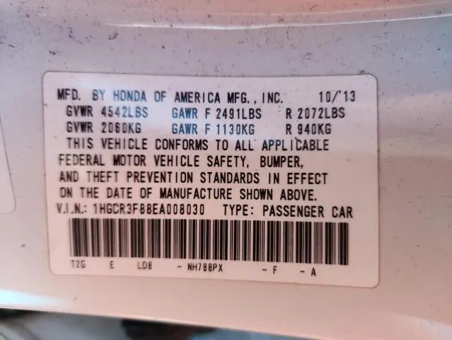 2014 HONDA ACCORD EXL  