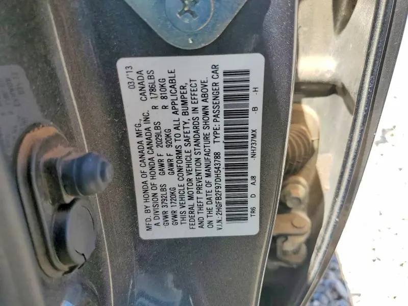 2013 HONDA CIVIC EXL  
