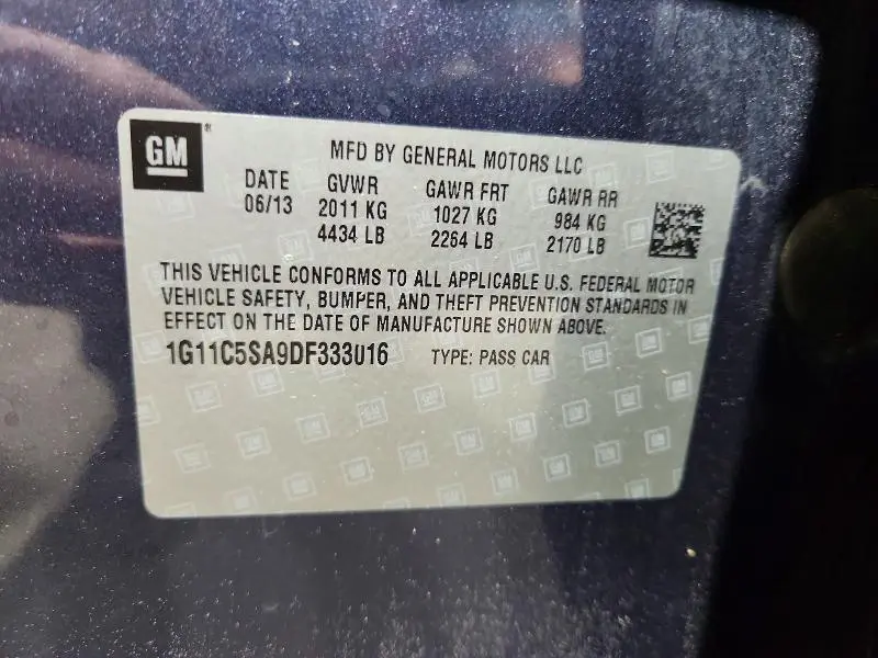 2013 CHEVROLET MALIBU 1LT  