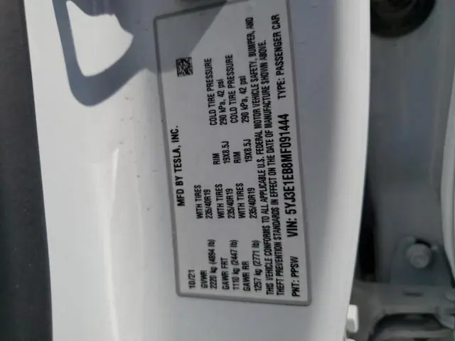 2021 TESLA MODEL 3   