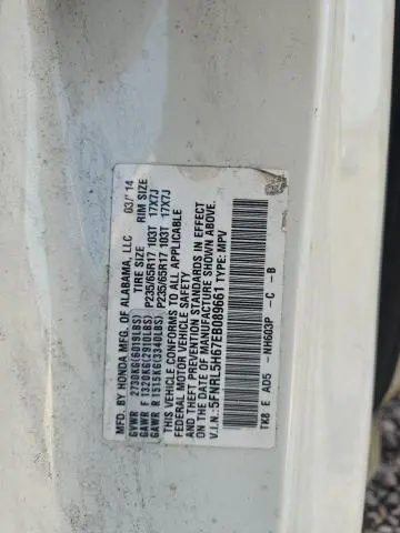 2014 HONDA ODYSSEY EXL  